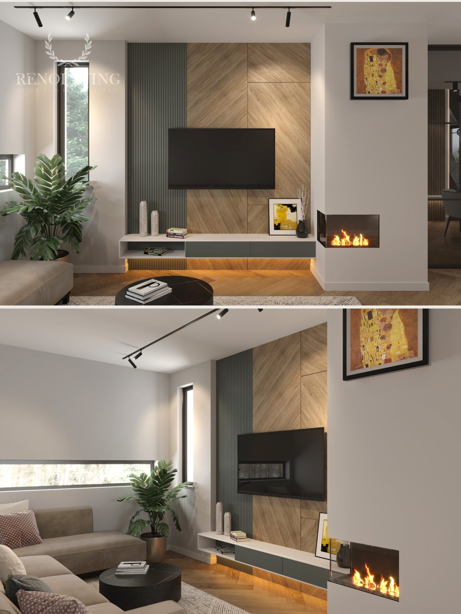 High-end interieurarchitectuur van een statige villa.