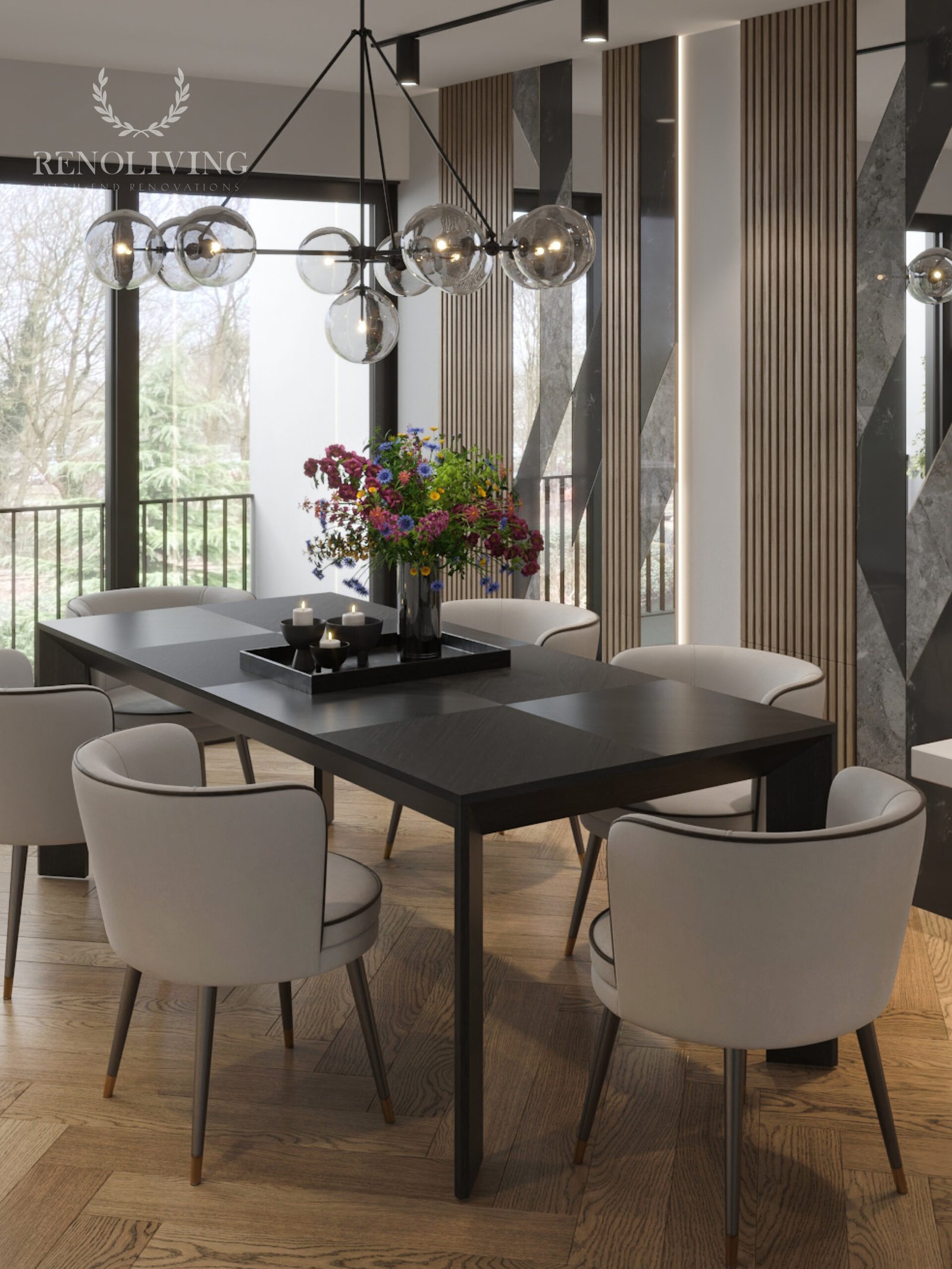 Geïntegreerde gashaard in een modern wandmeubel.