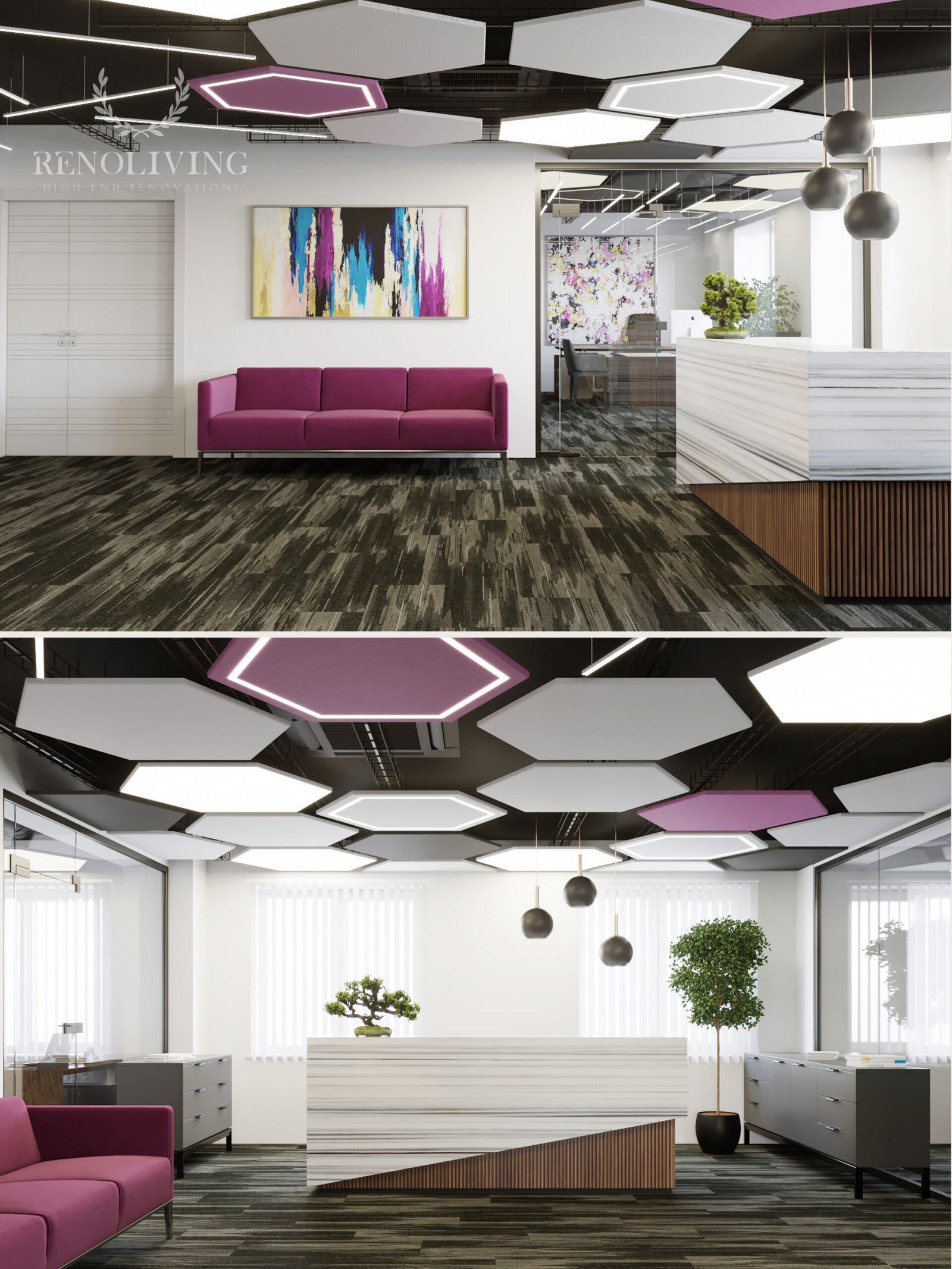 Minimalistisch keukeninterieur in een gerenoveerd appartement.