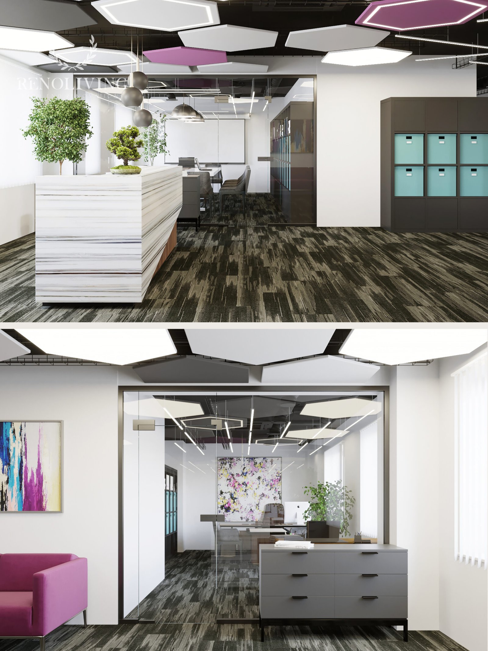 Exclusieve eetkamer met op maat gemaakte eettafel.