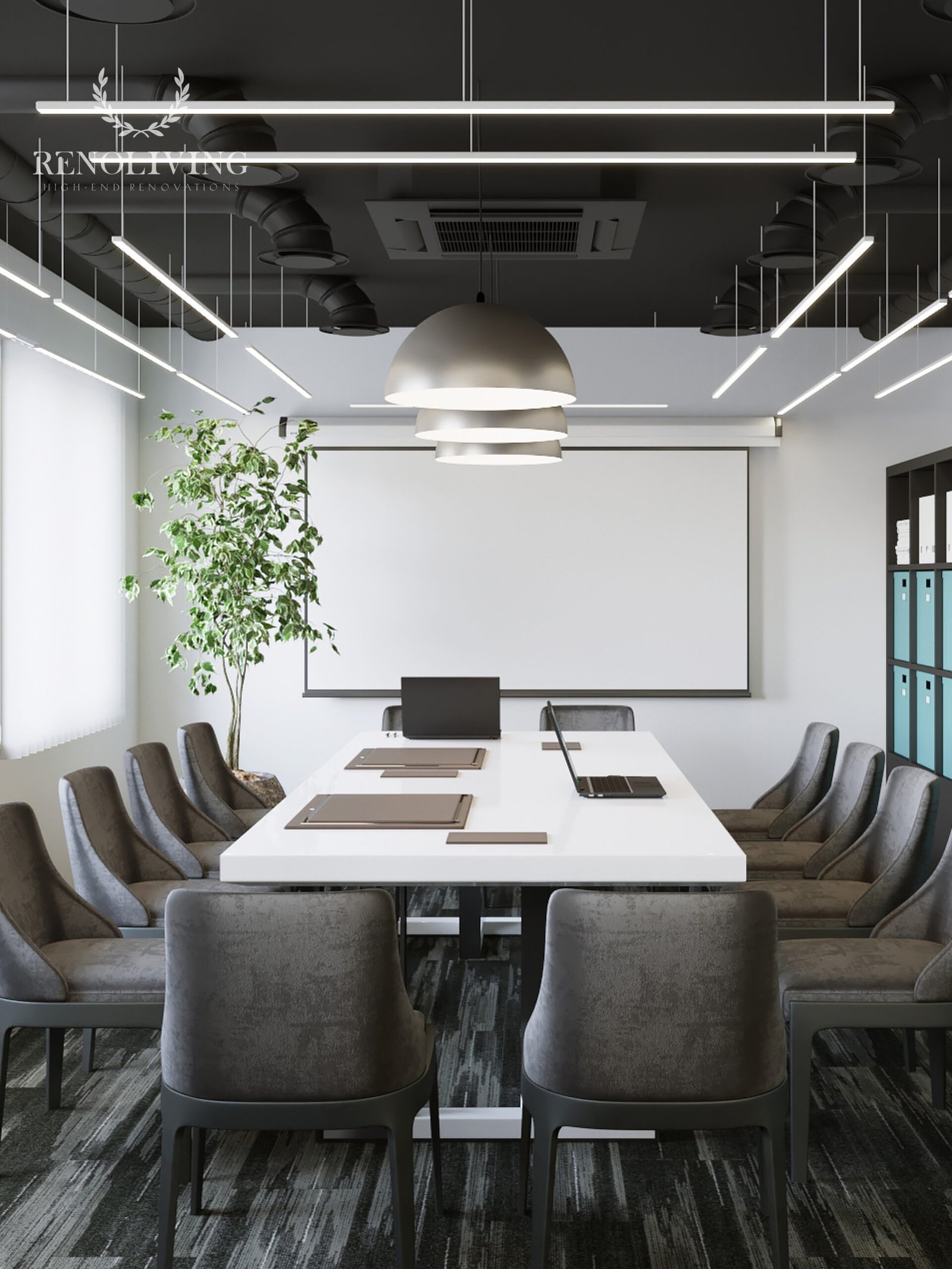 Moderne keuken met geïntegreerde high-end apparatuur.