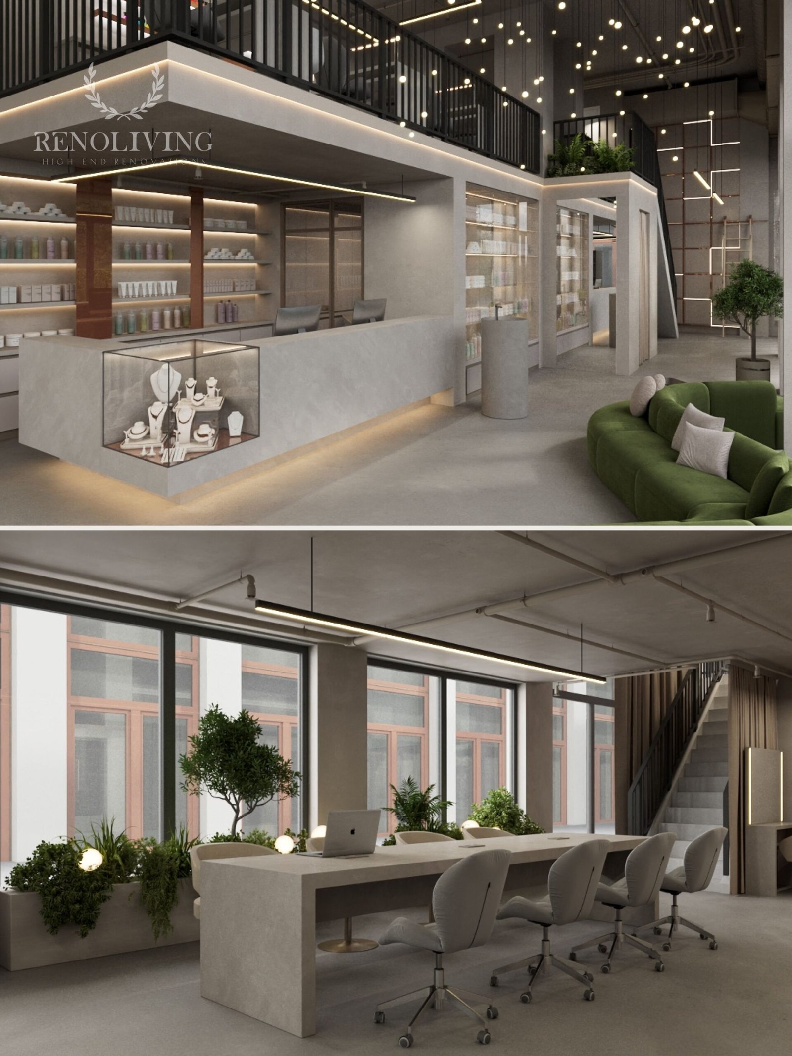 Moderne Beautysalon Interieur met Betonaccenten