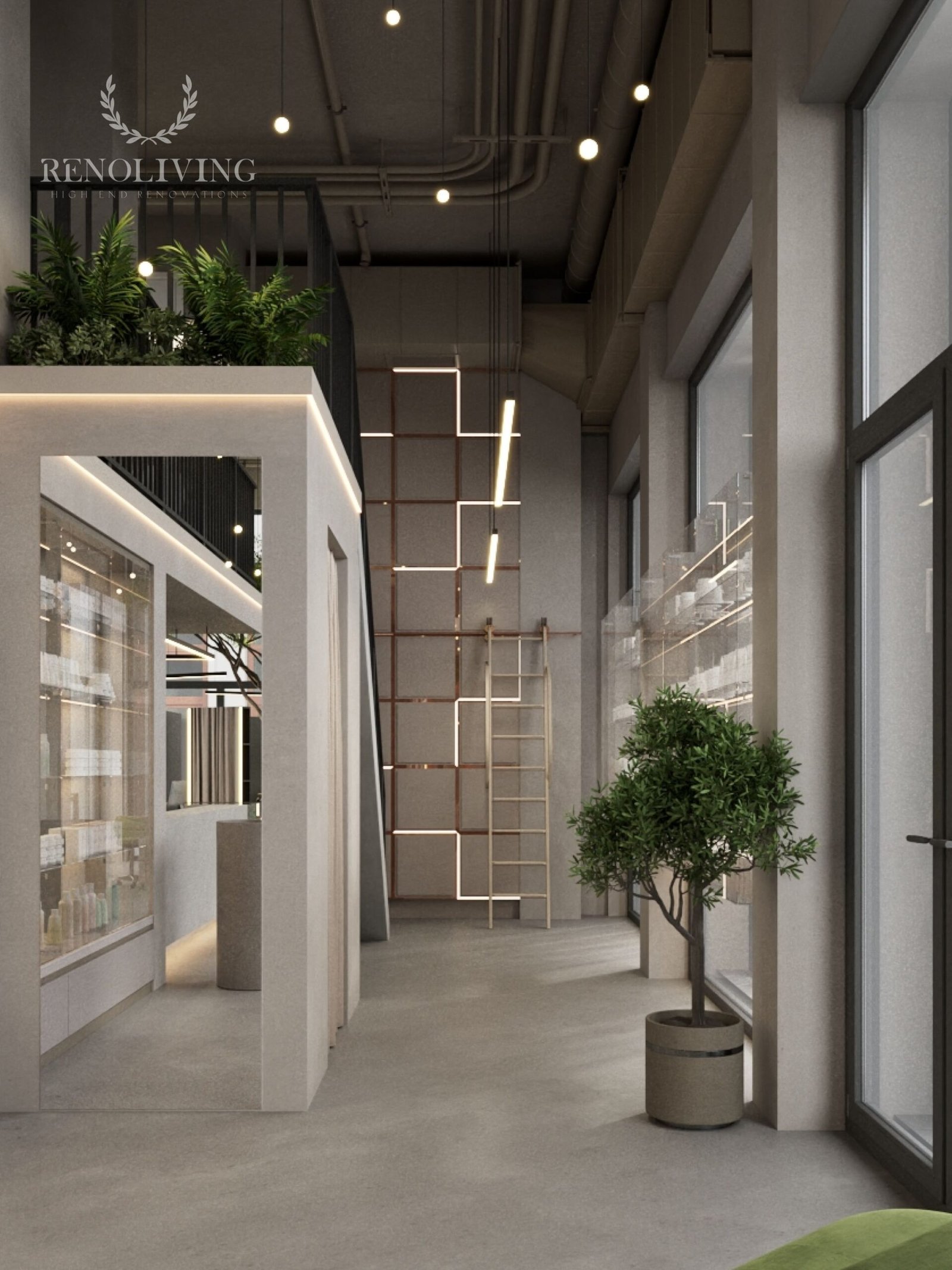 Elegante Beautysalon Ruimte met Zachte Verlichting