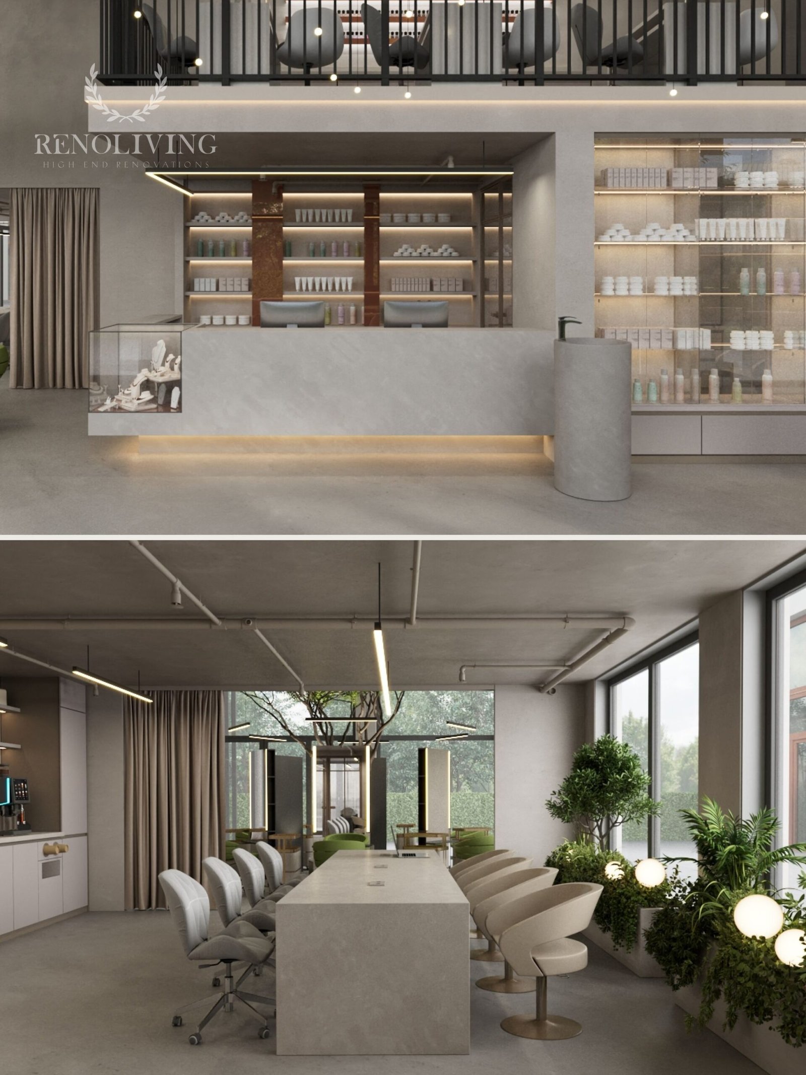 Hedendaags Beautysalon Ontwerp met Warme Materialen