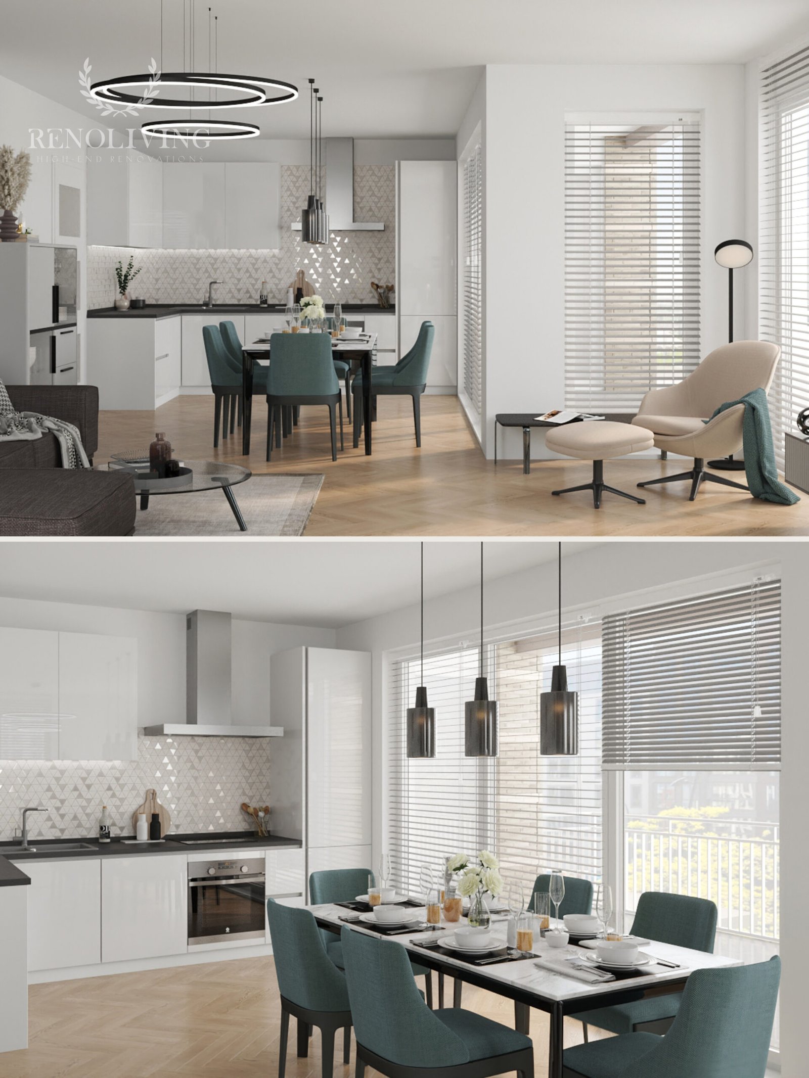 Modern interieurontwerp met focus op natuurlijke lichtinval.