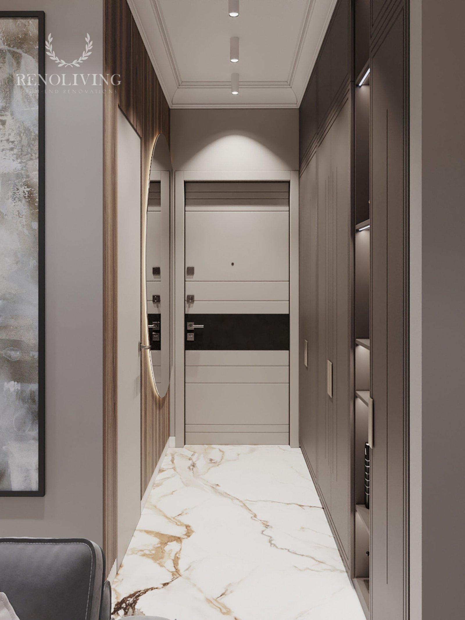 Elegante kinderkamer in een gerenoveerde villa.