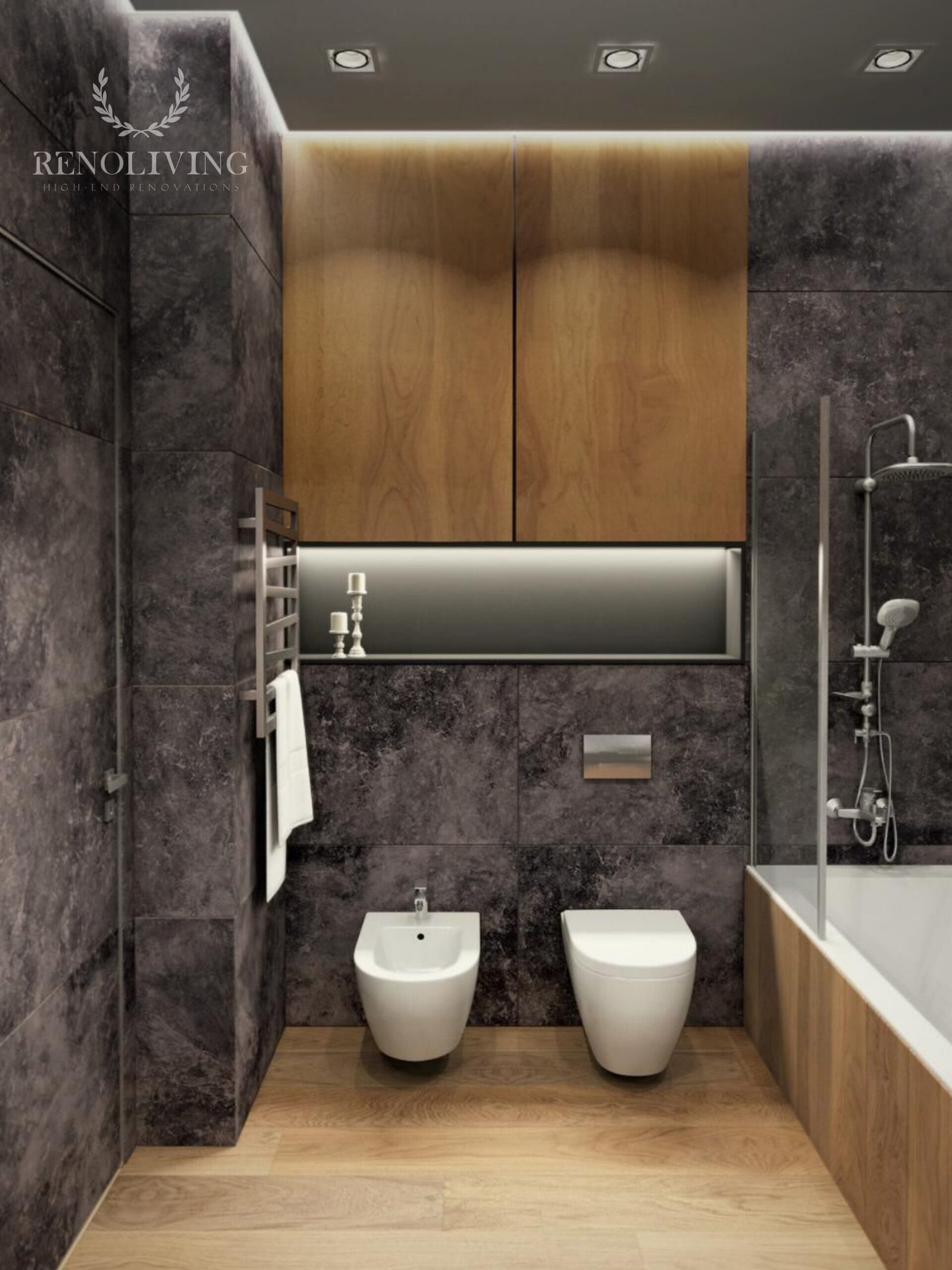 Sculpturale zwevende trap in een modern interieur.