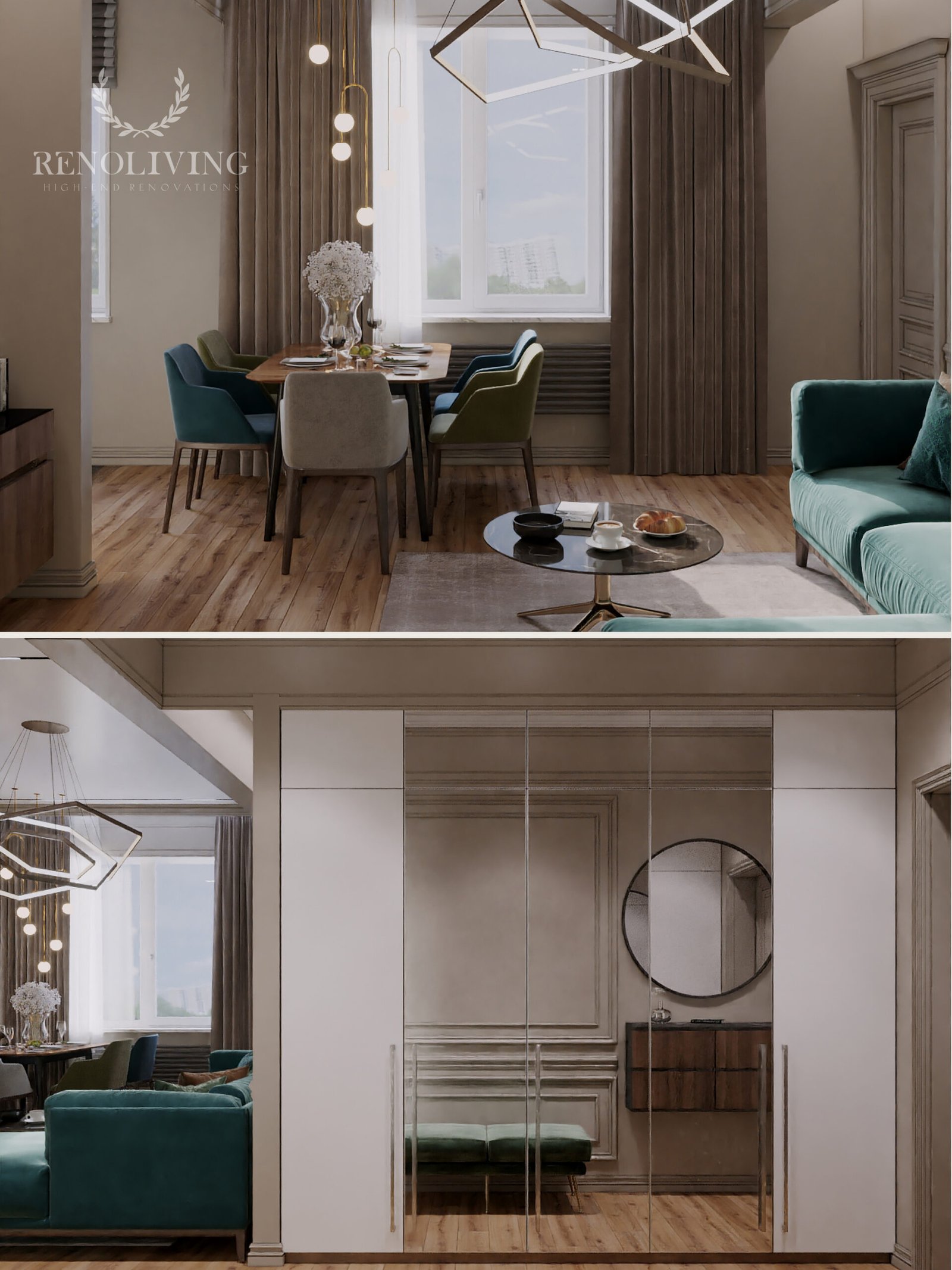 Minimalistische woonkamer in eigentijdse Nederlandse stijl.