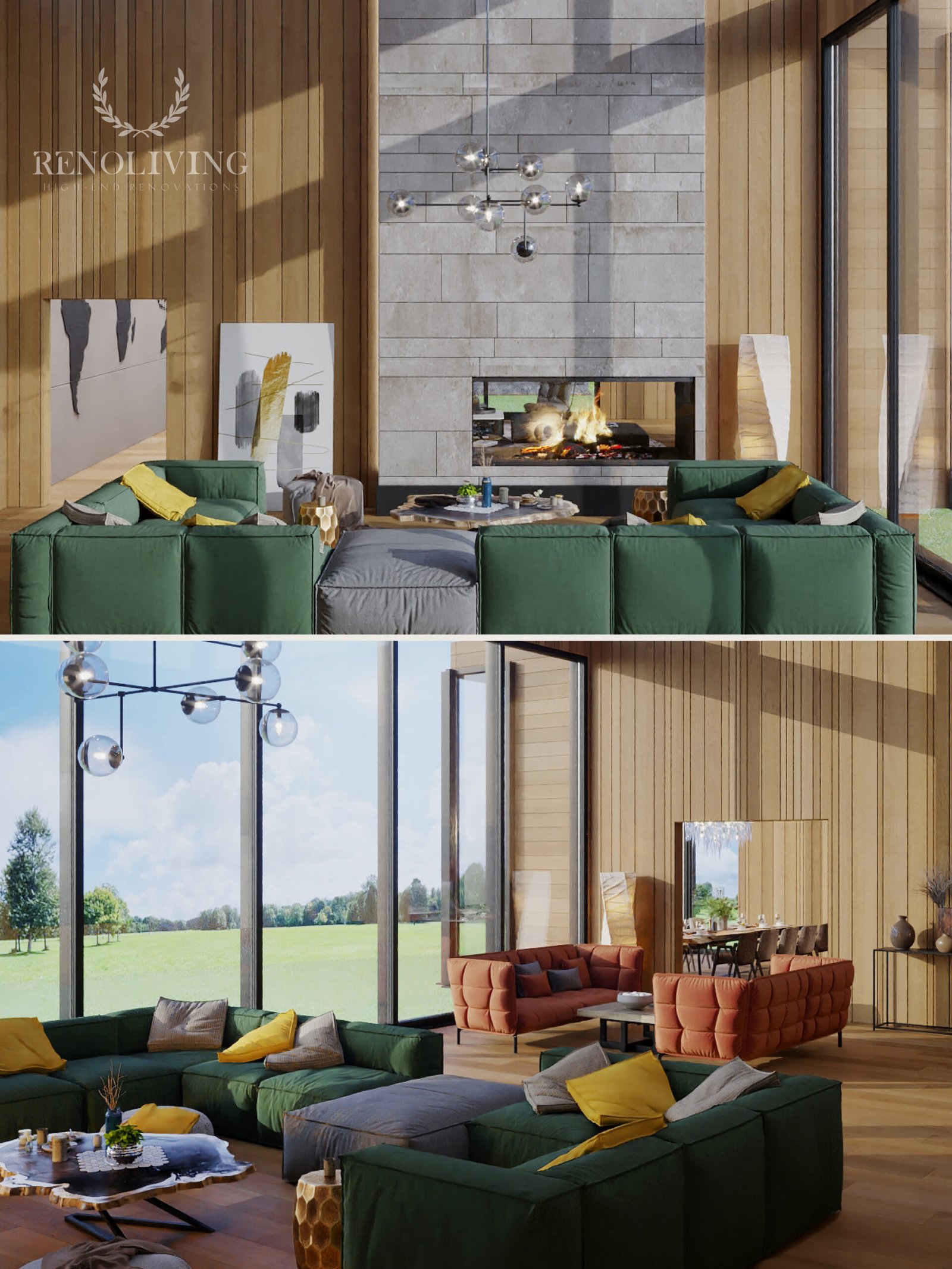 Minimalistisch architectuurontwerp van een moderne residentie.