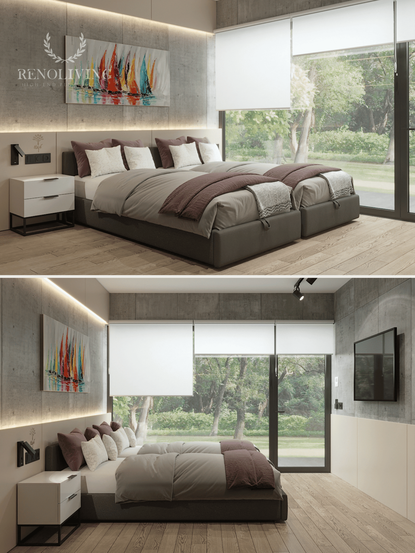 Warm Betoninterieur 12-Kamer Hotel